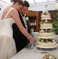 Bryllupsfoto, kagen skæres